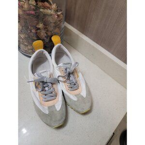 Oncept Tokyo Superstar White Teal Gray Women's 6 Suede Lace Up Sneakers NICE